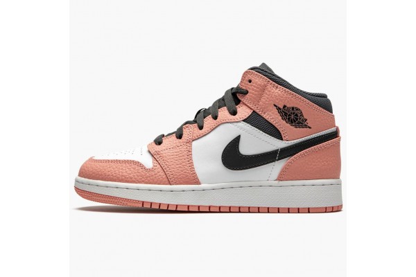 Air Jordan 1 Mid Pink Quartz Men 555112-603