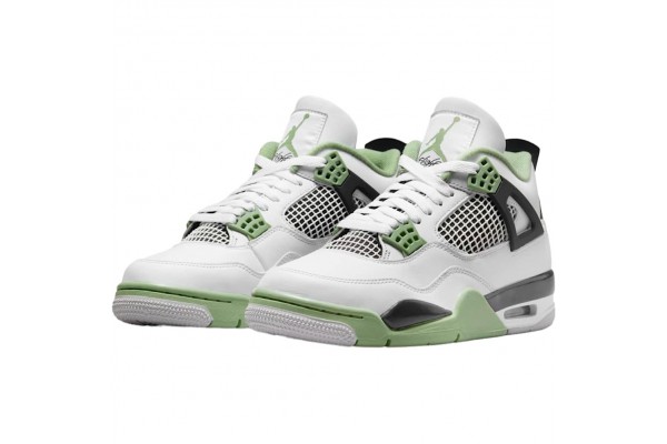 Air Jordan 4 Retro White Oil Green Dark Ash Men AQ9129-103