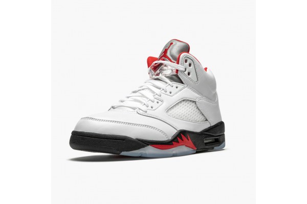 Air Jordan 5 Retro Fire Red Silver Tongue Men DA1911-102