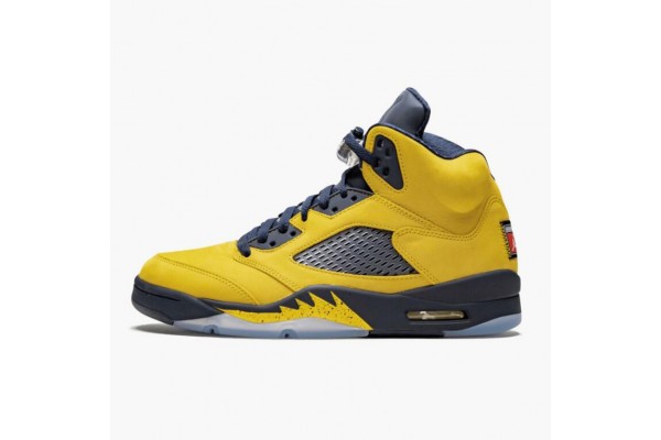 Air Jordan 5 Retro Michigan 2019 AmarilloCollege Navy Women/Men CQ9541-704