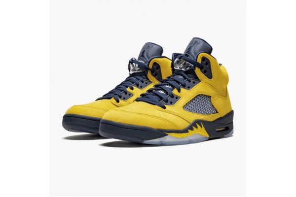 Air Jordan 5 Retro Michigan 2019 AmarilloCollege Navy Women/Men CQ9541-704