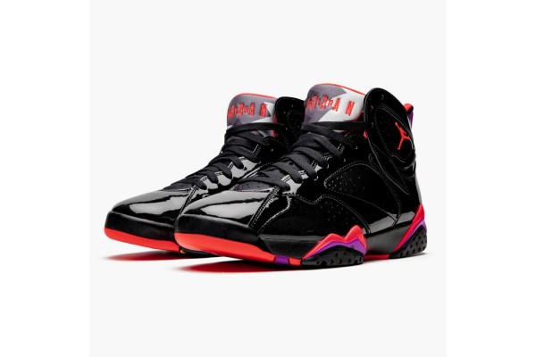 Air Jordan 7 Retro Black Patent Women/Men 313358-006