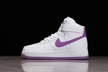 Nike Air Force 1 High White Dark Orchid --334031-112 Casual Shoes Unisex