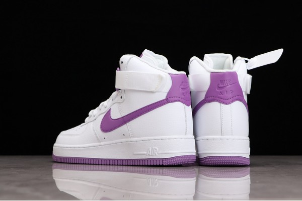 Nike Air Force 1 High White Dark Orchid --334031-112 Casual Shoes Unisex