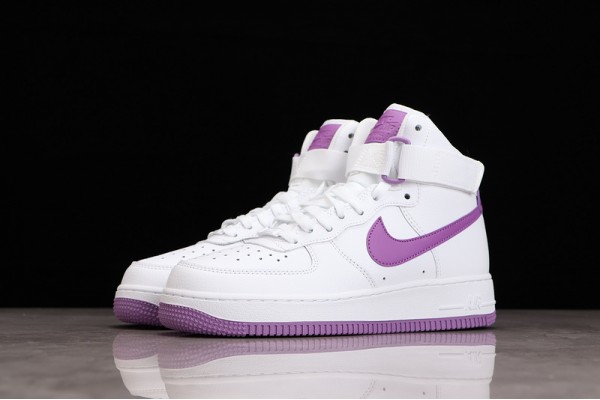 Nike Air Force 1 High White Dark Orchid --334031-112 Casual Shoes Unisex