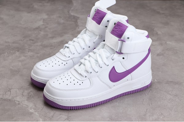 Nike Air Force 1 High White Dark Orchid --334031-112 Casual Shoes Unisex