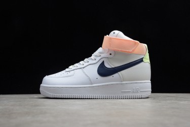 Nike Air Force 1 High White Orange --334031-117 Casual Shoes Women