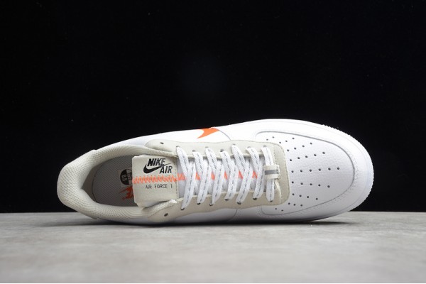 Nike Air Force 1 Low Orange Swoosh --CD0888-100 Casual Shoes Unisex