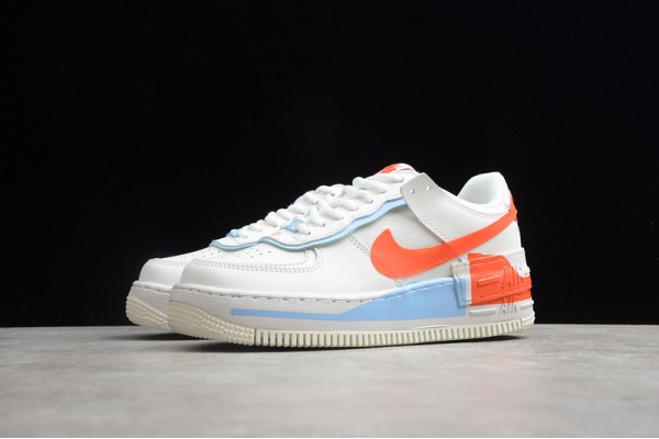 Nike Air Force 1 Low Shadow SE Team Orange Blue --CQ9503-100 Casual Shoes Women