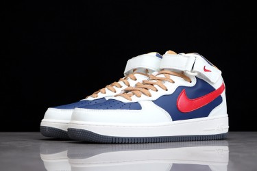 Nike Air Force 1 Mid Blue Red White --512745-068 Casual Shoes Unisex