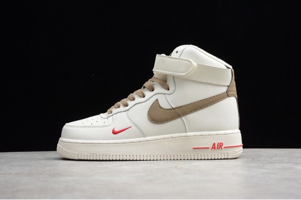 Nike Air Force 1 Mid Brown White --808788-995 Casual Shoes Unisex