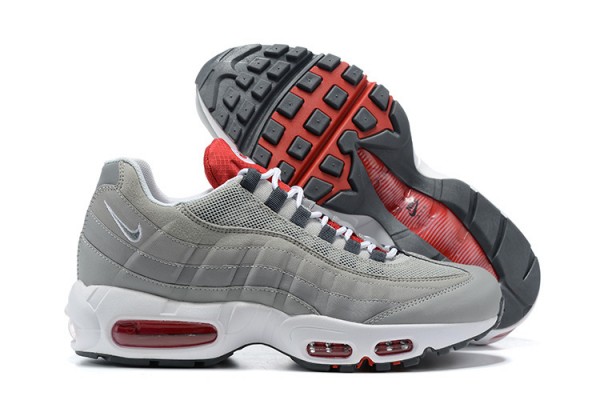 Nike Air Max 95 TT (M) Grey White and Red Running Shoes 