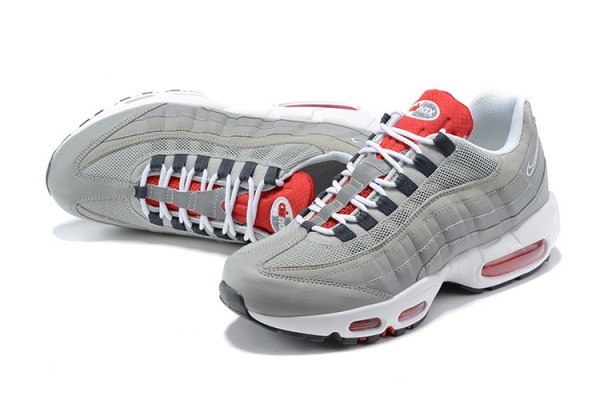 Nike Air Max 95 TT (M) Grey White and Red Running Shoes 