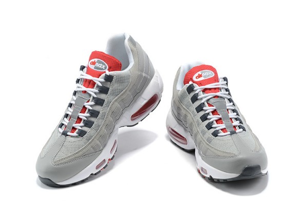 Nike Air Max 95 TT (M) Grey White and Red Running Shoes 