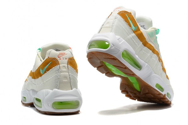 Nike Air Max 95 TT (M) White  Green Brown Running Shoes CZ0154-100 