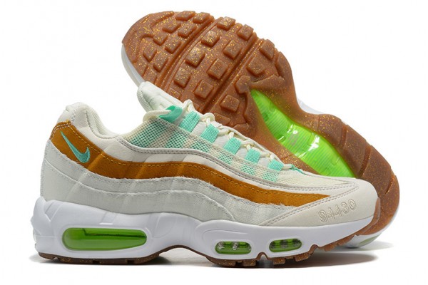 Nike Air Max 95 TT (M) White  Green Brown Running Shoes CZ0154-100 