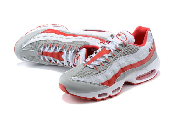 Nike Air Max 95 TT (M) White Red and Grey Running Shoes