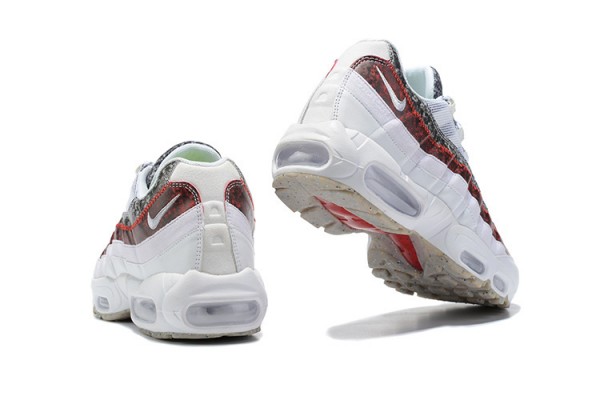 Nike Air Max 95 TT (M) White and Red Running Shoes