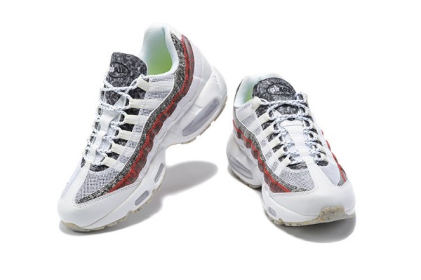 Nike Air Max 95 TT (M) White and Red Running Shoes