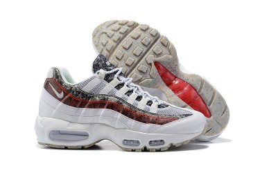 Nike Air Max 95 TT (M) White and Red Running Shoes