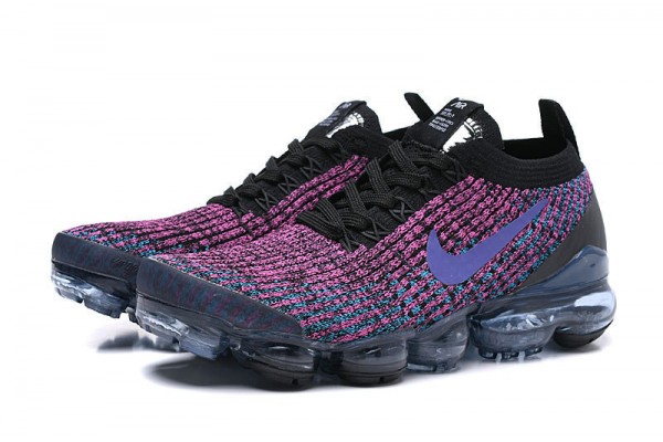 Nike Air VaporMax Flyknit 3 (W/M) Black Purple Running Shoes AJ6900-009