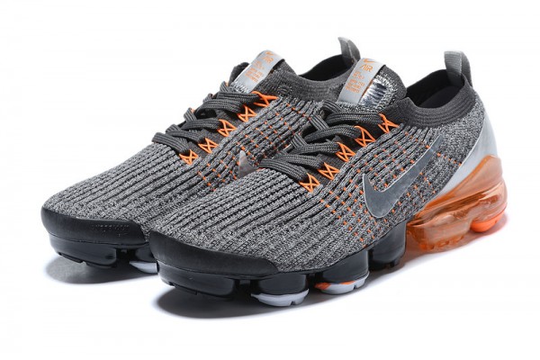 Nike Air VaporMax Flyknit 3 (W/M) Grey Orange Running Shoes AJ6900-024