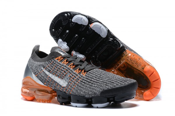 Nike Air VaporMax Flyknit 3 (W/M) Grey Orange Running Shoes AJ6900-024