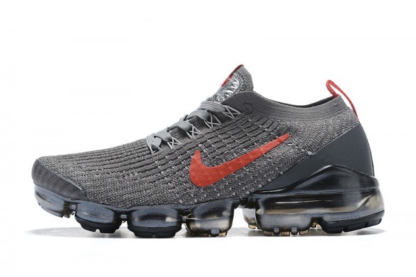 Nike Air VaporMax Flyknit 3 (W/M) Grey Red Running Shoes CT1270-001