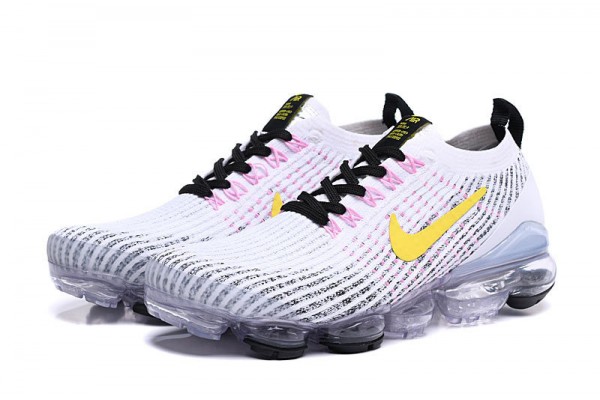 Nike Air VaporMax Flyknit 3 (W/M) White Yellow Running Shoes AJ6900-103