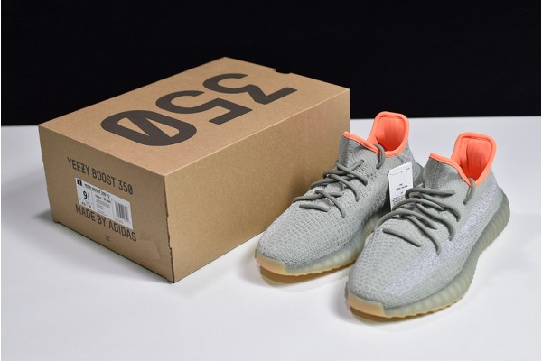 Adidas Yeezy 350 V2 "Desert Sage" Gray Orange FX9035