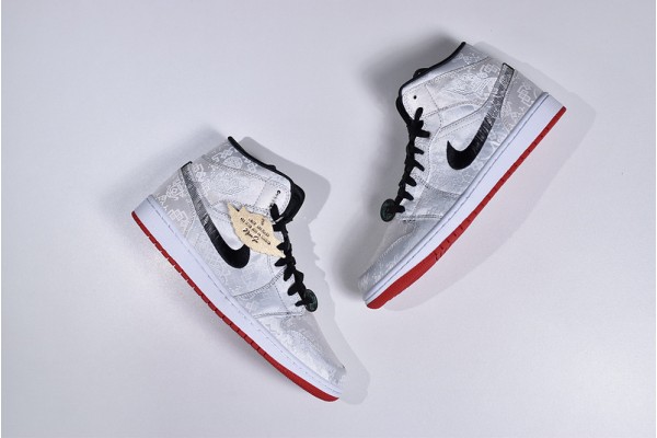 Air Jordan 1 Mid Edison Chen "Fearless" White Black CU2804-100