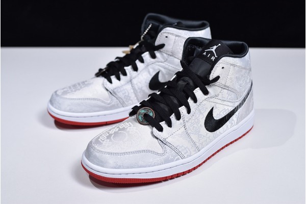 Air Jordan 1 Mid Edison Chen "Fearless" White Black CU2804-100