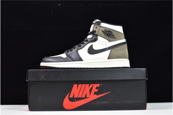 Air Jordan 1 Retro High OG "Dark Mocha" White Green Black 555088-105