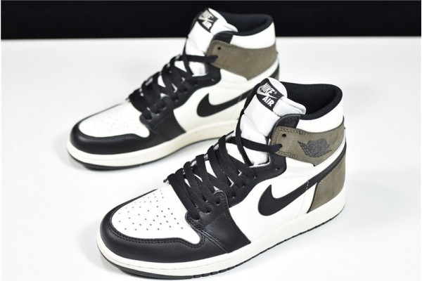 Air Jordan 1 Retro High OG "Dark Mocha" White Green Black 555088-105