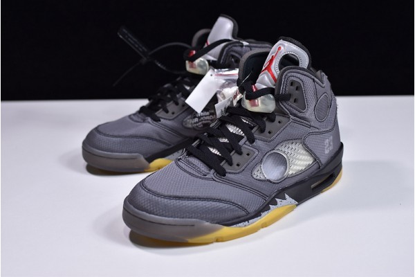 Off-White x Air Jordan 5 Muslin Black Brown CT8480-001