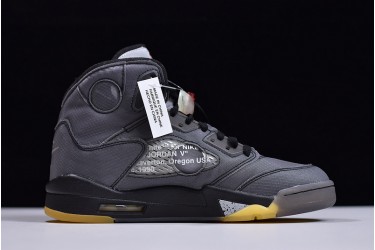 Off-White x Air Jordan 5 "Muslin" Black Brown CT8480-001