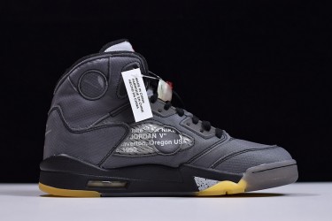 Off-White x Air Jordan 5 "Muslin" Black Brown CT8480-001