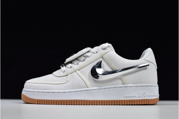 Travis Scott x Nike Air Force 1 White White Silver AQ4211-100