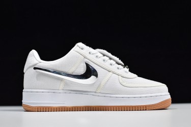 Travis Scott x Nike Air Force 1 "White" White Silver AQ4211-100