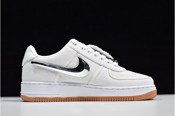 Travis Scott x Nike Air Force 1 White White Silver AQ4211-100