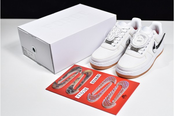 Travis Scott x Nike Air Force 1 White White Silver AQ4211-100