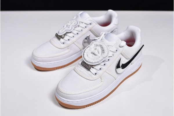 Travis Scott x Nike Air Force 1 White White Silver AQ4211-100