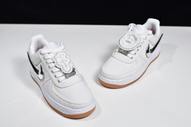 Travis Scott x Nike Air Force 1 "White" White Silver AQ4211-100