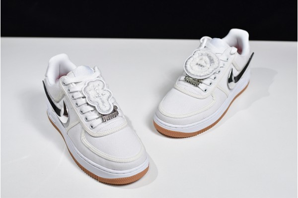 Travis Scott x Nike Air Force 1 White White Silver AQ4211-100