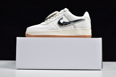 Travis Scott x Nike Air Force 1 "Sail" White Silver AQ4211-101