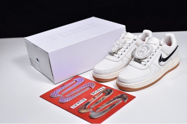 Travis Scott x Nike Air Force 1 Sail White Silver AQ4211-101