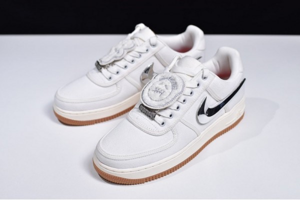 Travis Scott x Nike Air Force 1 Sail White Silver AQ4211-101