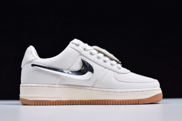 Travis Scott x Nike Air Force 1 "Sail" White Silver AQ4211-101