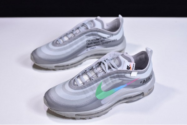 Off-White x Nike Air Max 97 "Menta" Gray Rainbow AJ4585-101