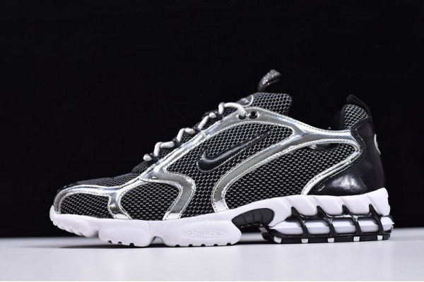 Stussy x Nike Air Zoom Spiridon Caged 2 Black Silver CU1854-001